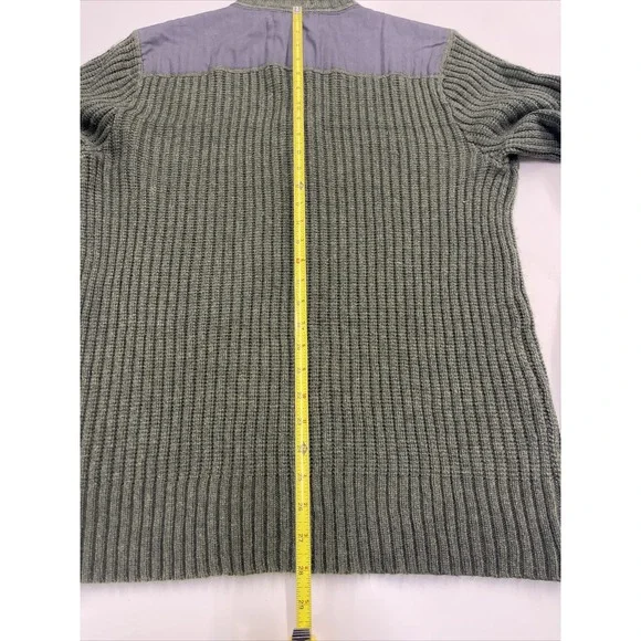 NWT Eddie Bauer Mens  Knit Fisherman Sweater ‎ Collar Wool Blend Large - Picture 7 of 7